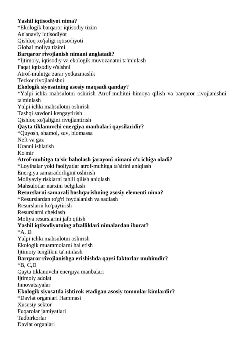 Yashil iqtisodiyot 1