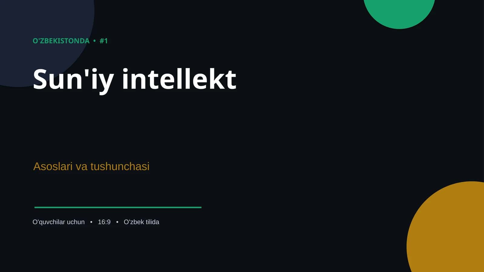 Sun'iy intellekt Asoslari va Tushunchasi 1