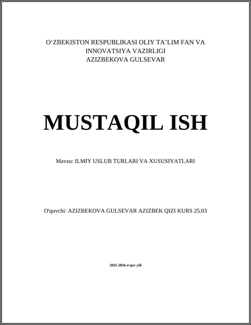 ILMIY USLUB TURLARI VA XUSUSIYATLARI 1