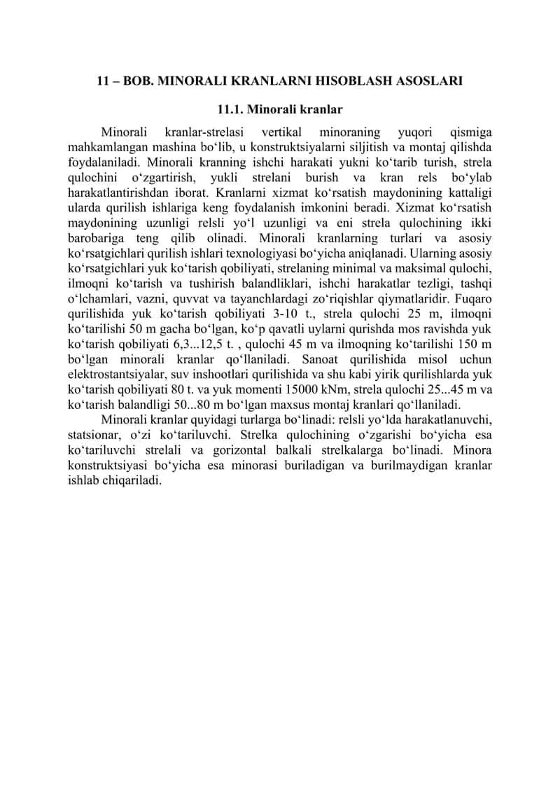 Minorali kranlar 1