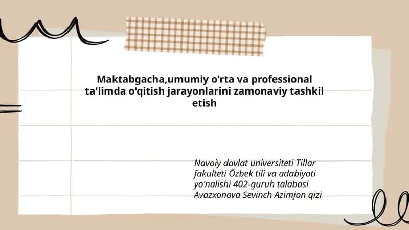 O'qitish jarayonlarini zamonaviy tashkil etish 1