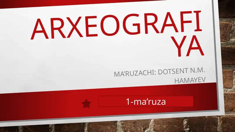 Arxeografiya 1