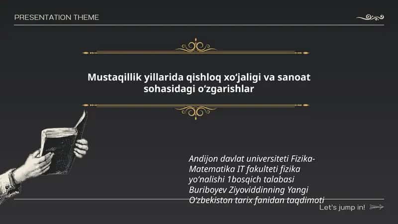 Yangi Oʻzbekiston tarix fanidan taqdimoti 1