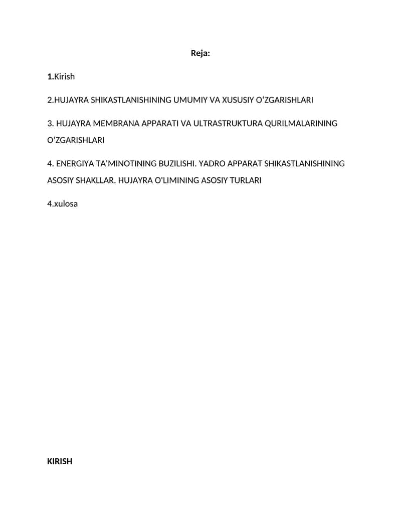 Hujayra patofiziologiyasi 1