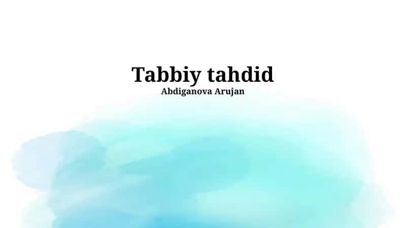 Tibbiy tahdid 1
