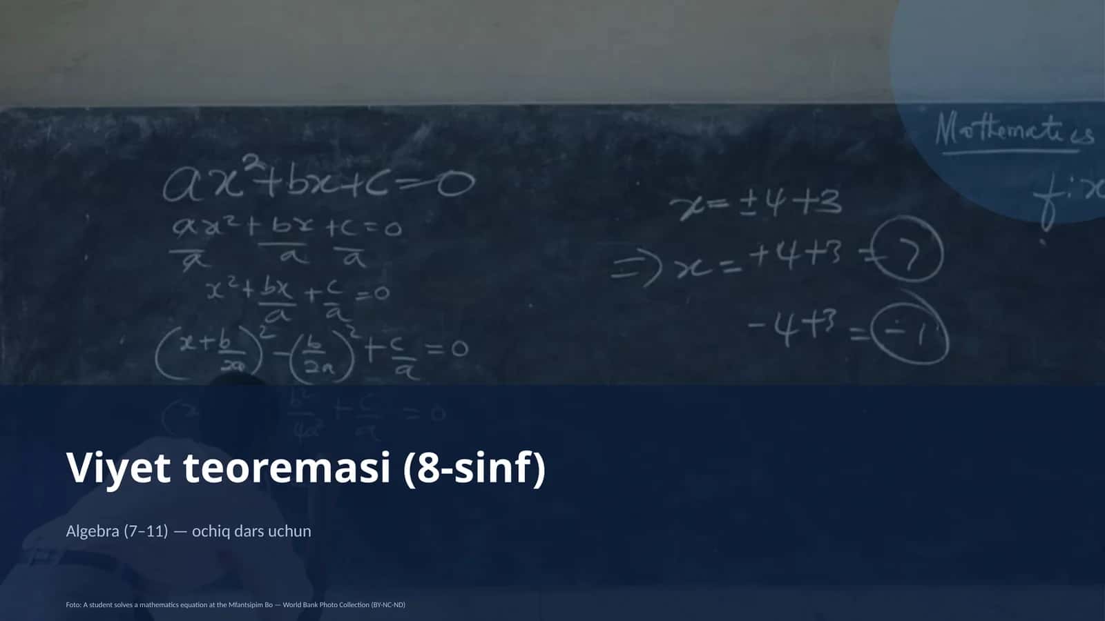 Viyet teoremasi (8-sinf) 1