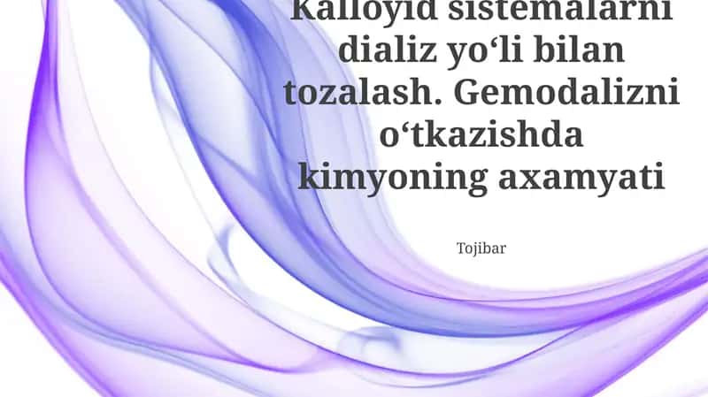Gemodiyalizni Amalga Oshirishda Kimyoning Ahamiyati 1