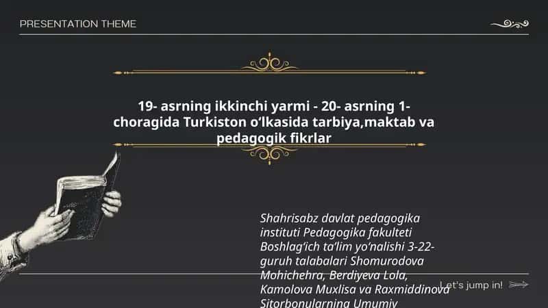 Umumiy Pedagogika fanidan tayyorlagan taqdimoti 1