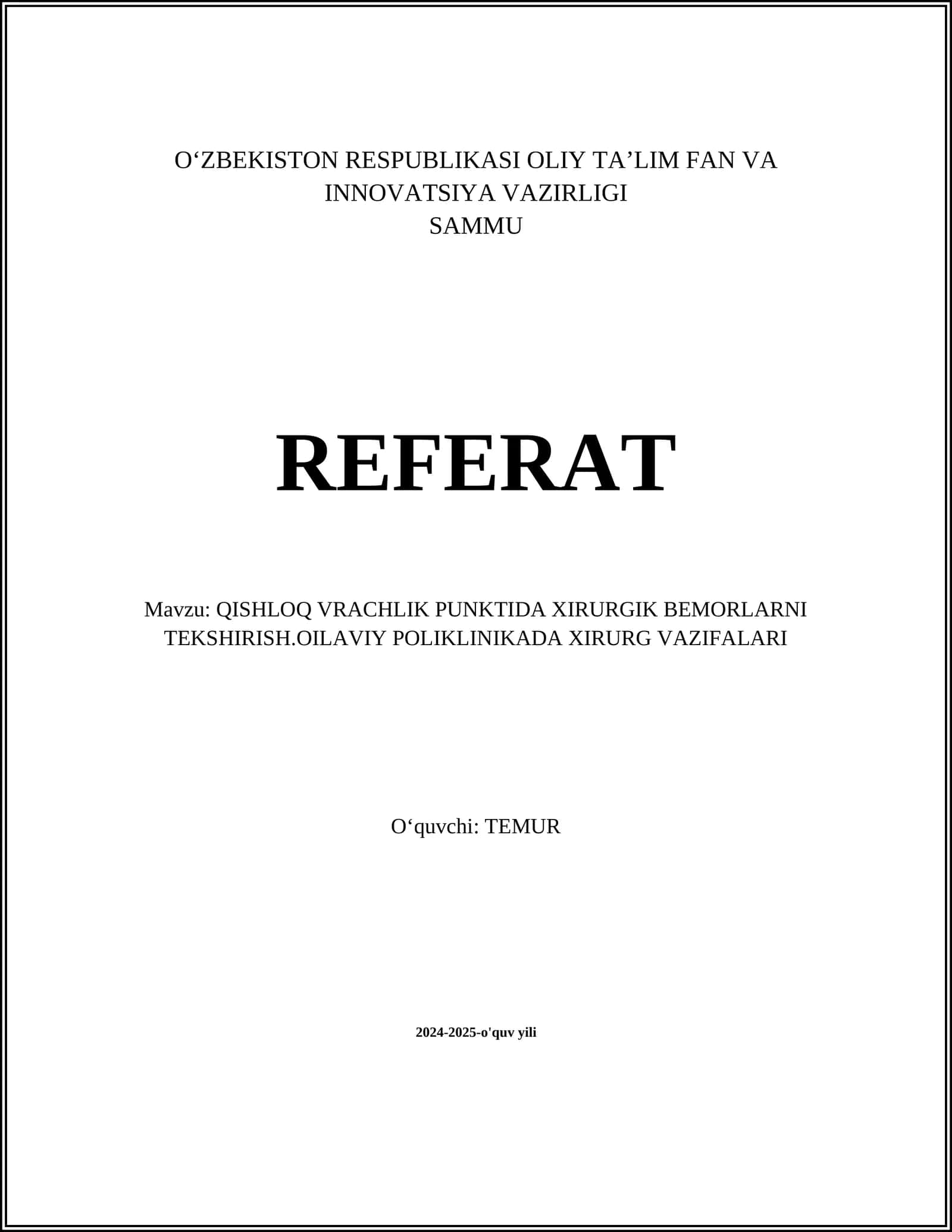 Xirurgik Bemorlarni Tekshirish 1