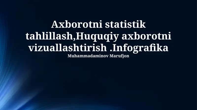 Axborotning Statistik Tahlili 1
