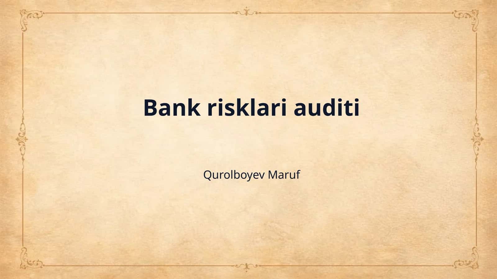 Bank risklari auditi 1