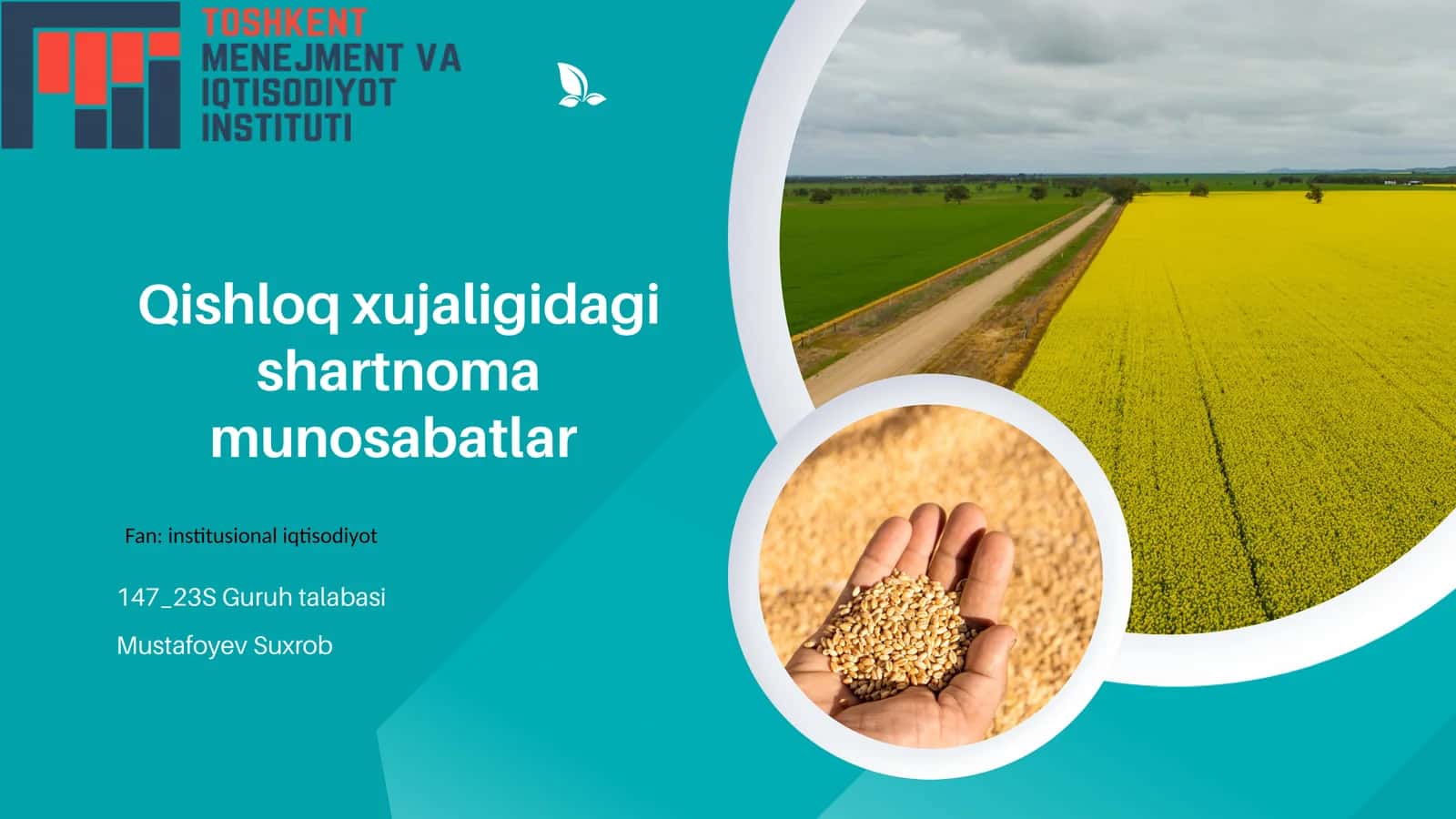 Qishloqxujaligidagishartnomamunosabatlar 1