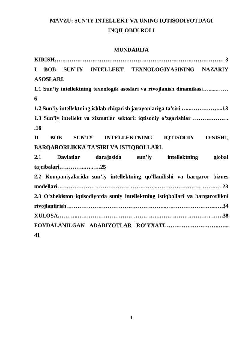 Sun’iy intellekt va uning iqtisodiyotdagi inqilobiy roli 1