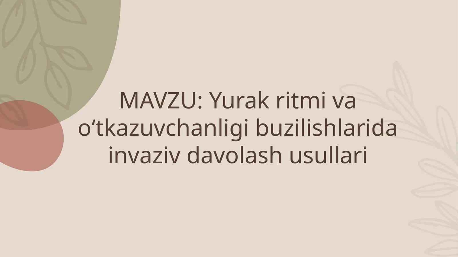 Yurakritmiva o‘tkazuvchanligi buzilishlari 1
