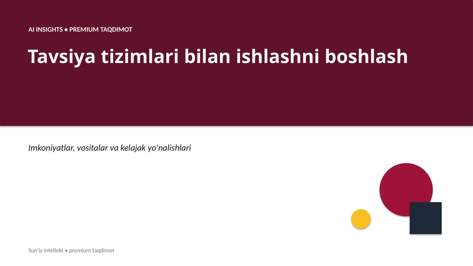Tavsiya tizimlari bilan ishlashni boshlash 1