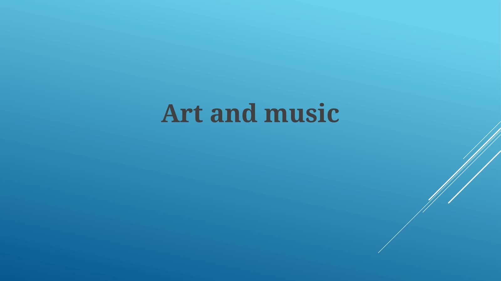 Tadbirlar: San'at va musiqa 1