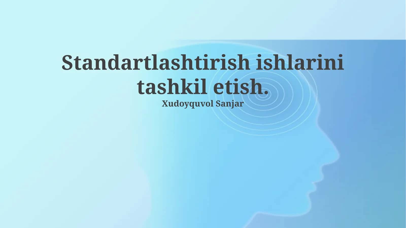 Standartlashtirish ishlarini tashkil etish 1