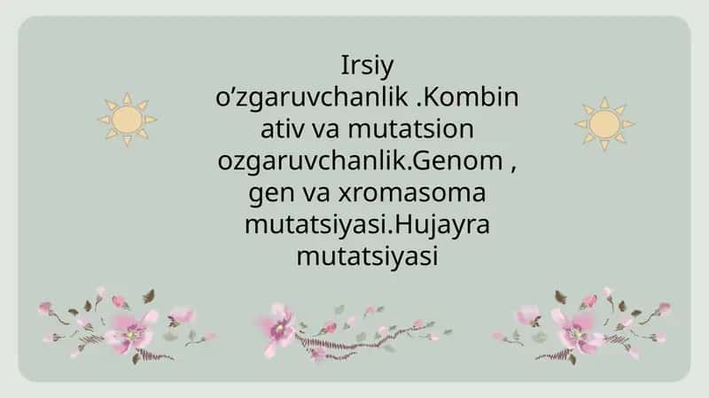 Irsiy o‘zgaruvchanlik 1