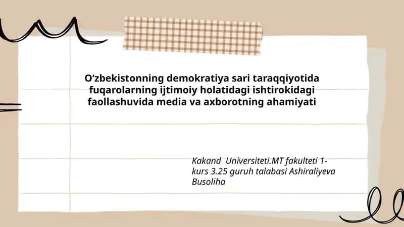 Oʻzbekistonning demokratiya sari taraqqiyoti 1