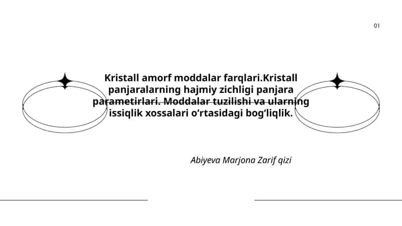 Kristall amorf moddalar farqlari 1