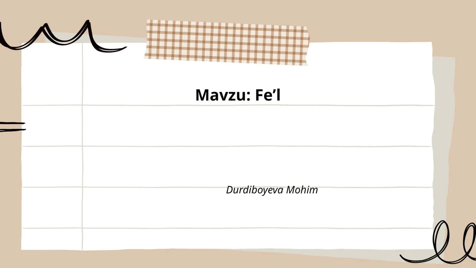 Feʼlning maʼnosi va vazifalari 1