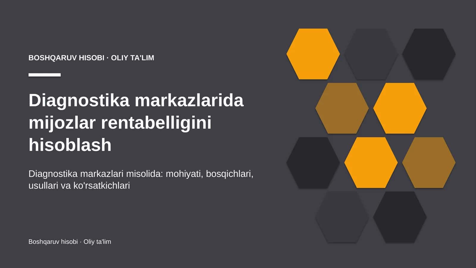 Diagnostika markazlarida mijozlar rentabelligini hisoblash 1