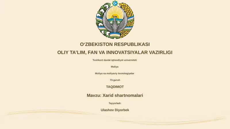 Xarid shartnomalari 1