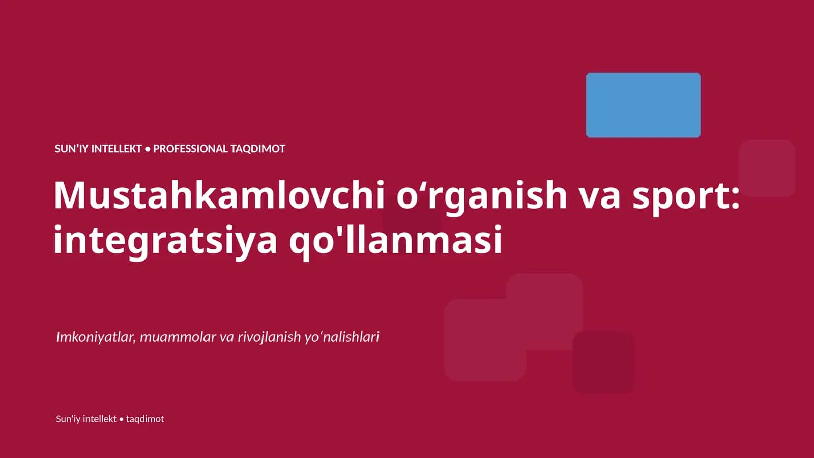 Mustahkamlovchi oʻrganish va sport: integratsiya qo'llanmasi 1
