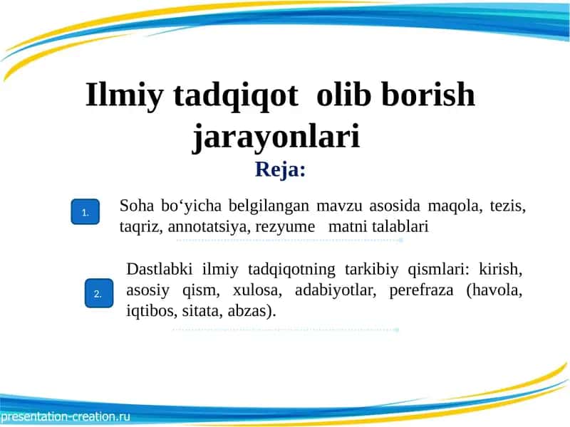 Ilmiy tadqiqot  olib borish jarayonlari 1
