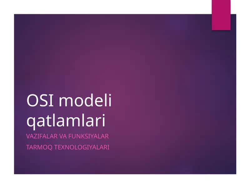 OSI modeli qatlamlari 1
