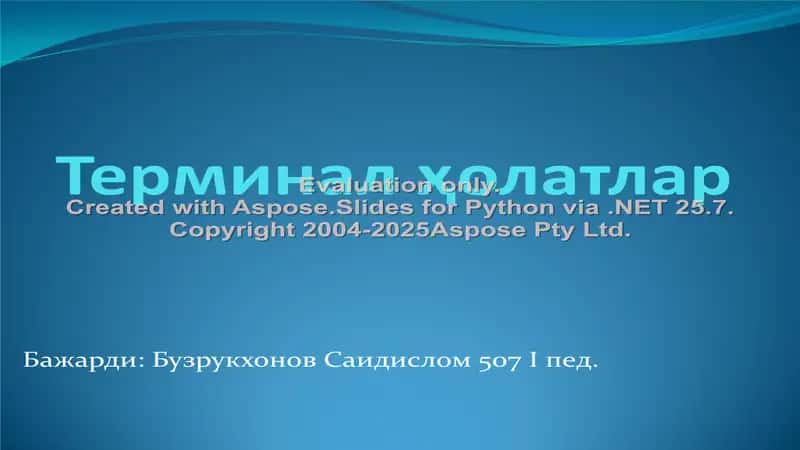 Терминал ҳолатлар 1