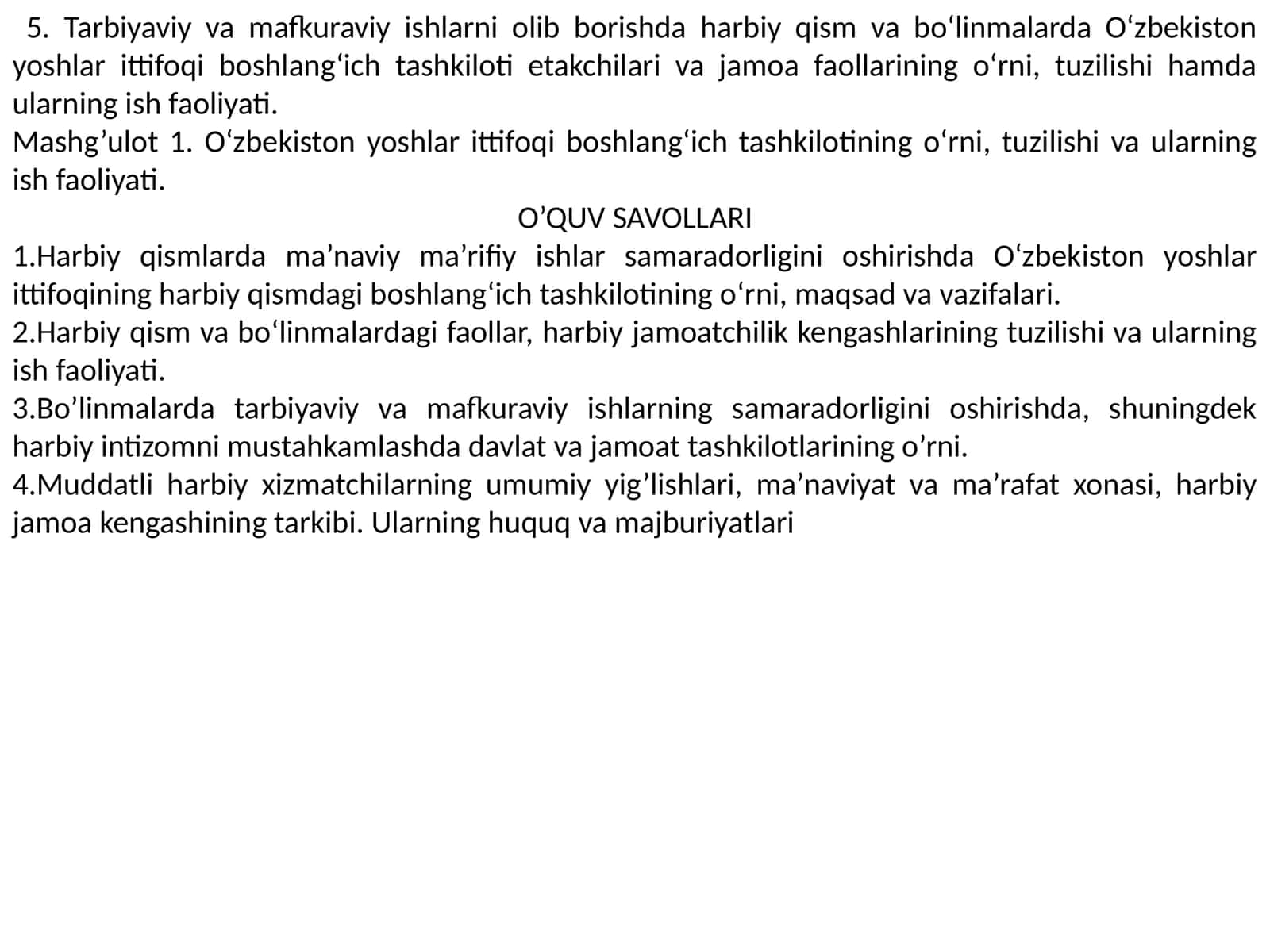 O‘zbekiston yoshlar ittifoqi boshlang‘ich tashkiloti 1