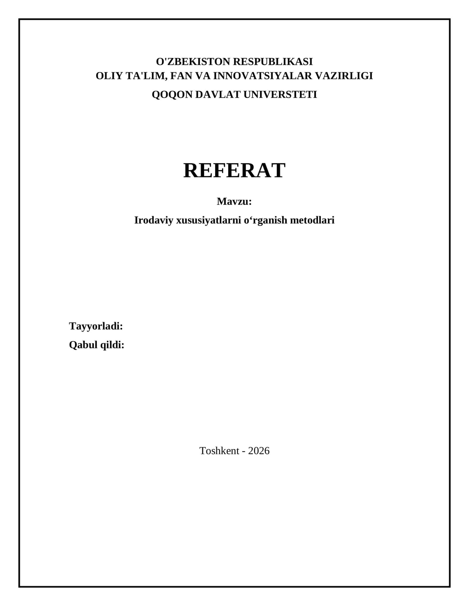 Irodaviy xususiyatlarni oʻrganish metodlari 1