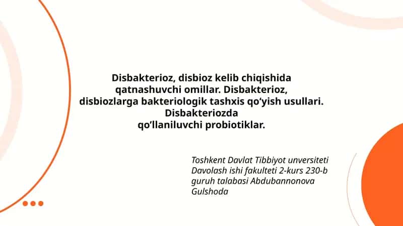Disbakterioz va uning muammosi 1