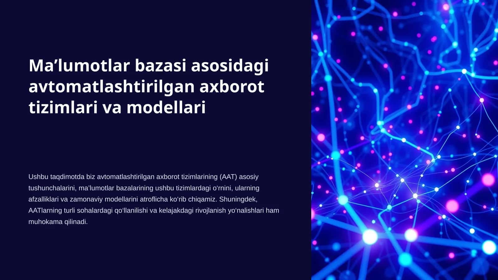 Malumotlar_bazasi_asosidagi Avtomatlashtirilgan axborot tizimlari 1