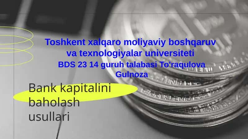 Bank kapitalini baholash usullari 1