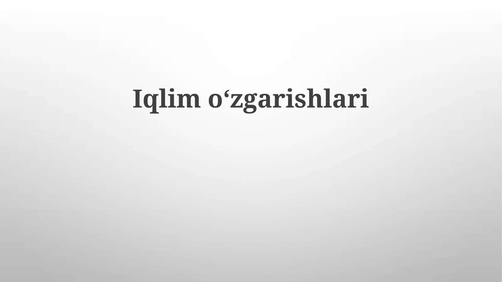 Iqlimoʻzgarishlari 1