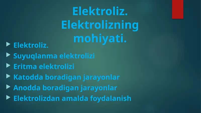 Elektrolizningmohiyati 1