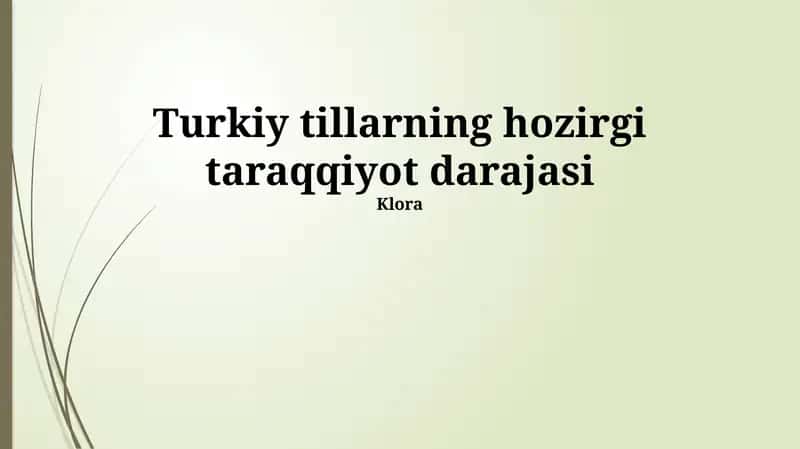 Turk tillarining taqdiri va kelajagi 1