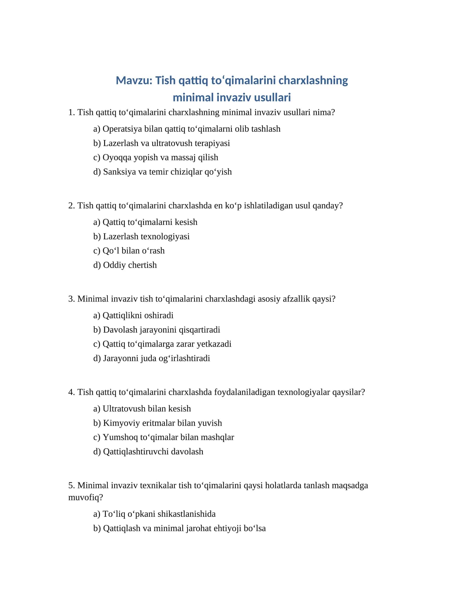 Tish qattiq to‘qimalarini charxlashning minimal invaziv usullari 1