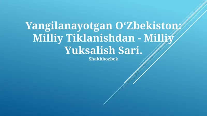 O‘zbekistonning Milliy Tiklanishi 1