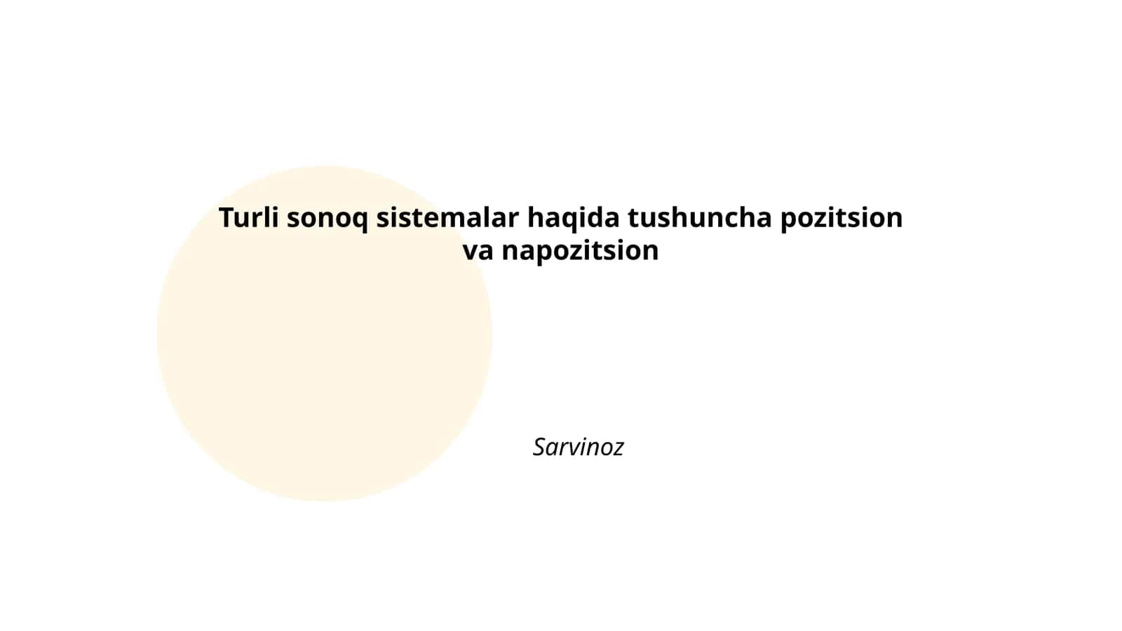 Pozitsion sanoq tizimlari 1