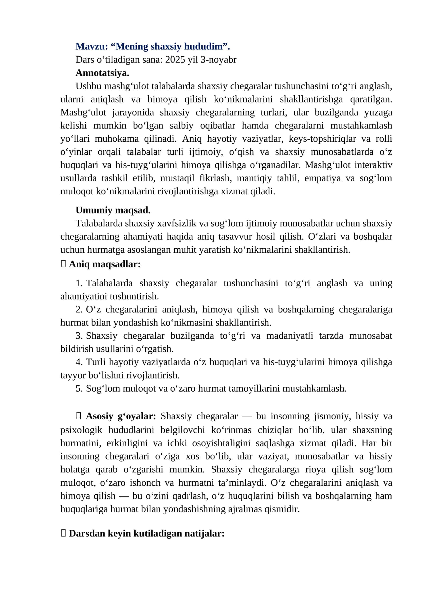 Mening shaxsiy hududim 1