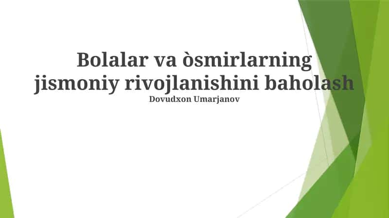 Jismoniy rivojlanish 1