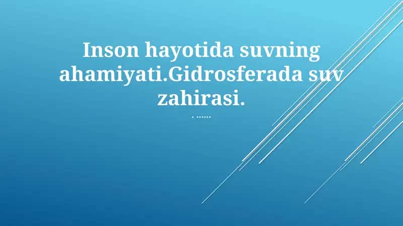 Yer sharining suv zahiralari 1