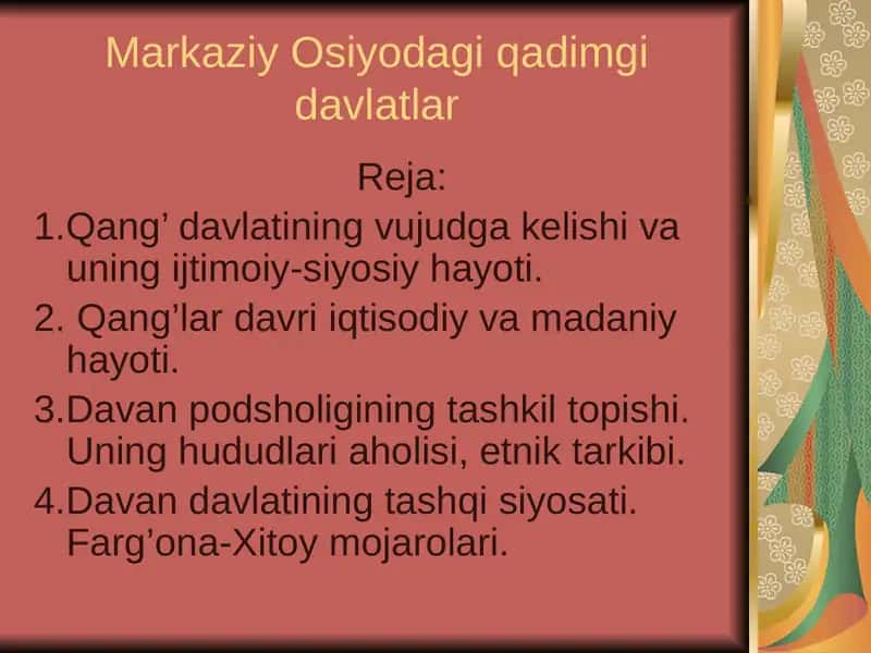 Markaziy Osiyodagi qadimgi davlatlar 1