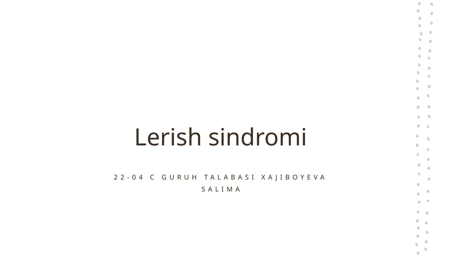 Lerish sindromi 1