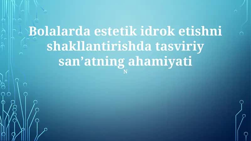 Tasviriy san'at ta'limi 1