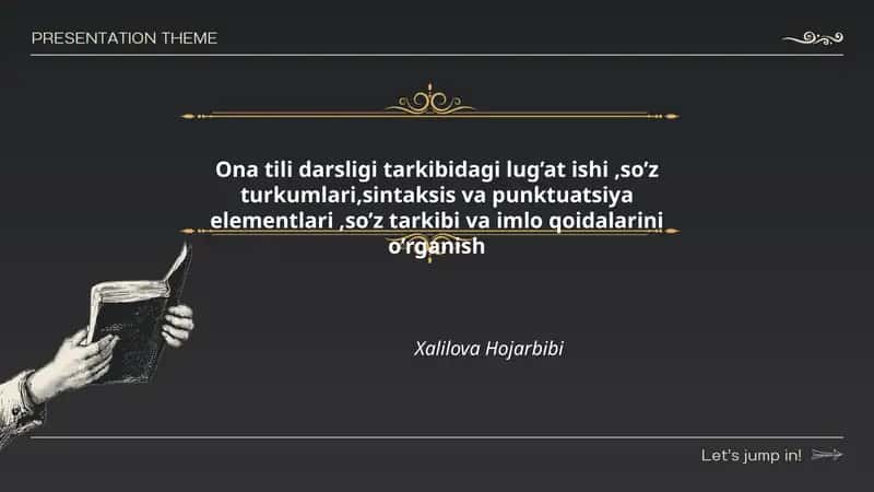 Ona Tili Darsligi Tarkibidagi Lug’at Ishi 1