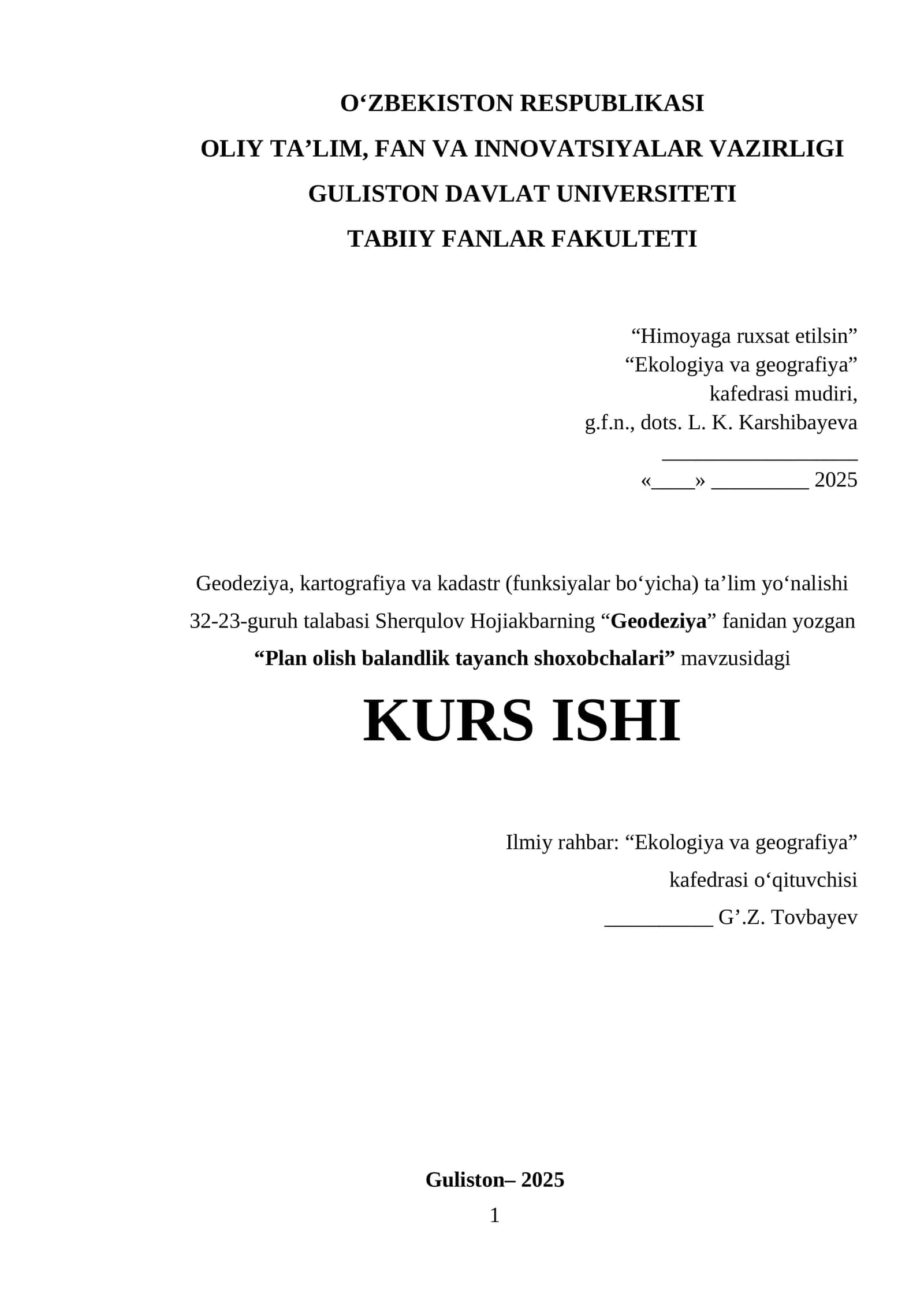 Plan olish balandlik tayanch shoxobchalari 1